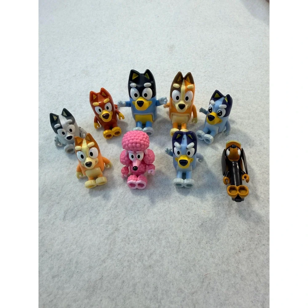 Bluey and Friends Articulated Figure Lot Bandit Chilli Bingo Muffin Snickers 9pc